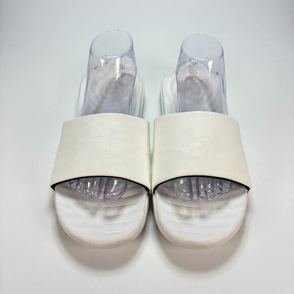 Under Armour White Memory Foam Athletic Slip On Slides Sandals Women's Size 9 - Picture 6 of 9